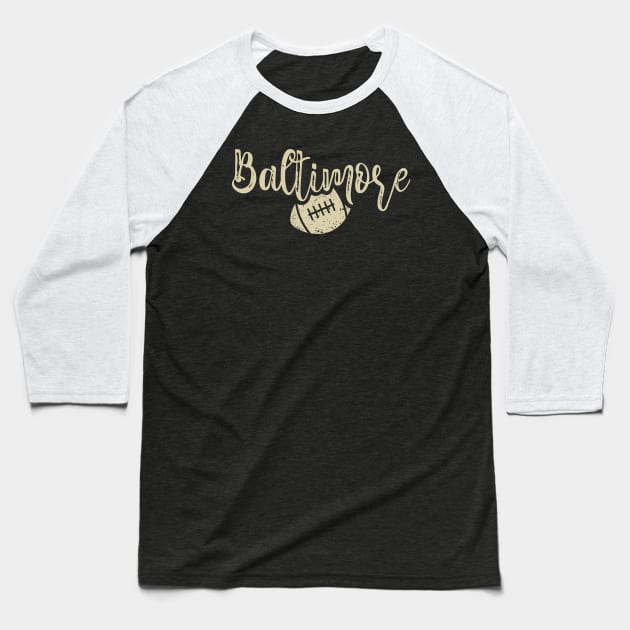 Baltimore Football Team Color Baseball T-Shirt by Toogoo